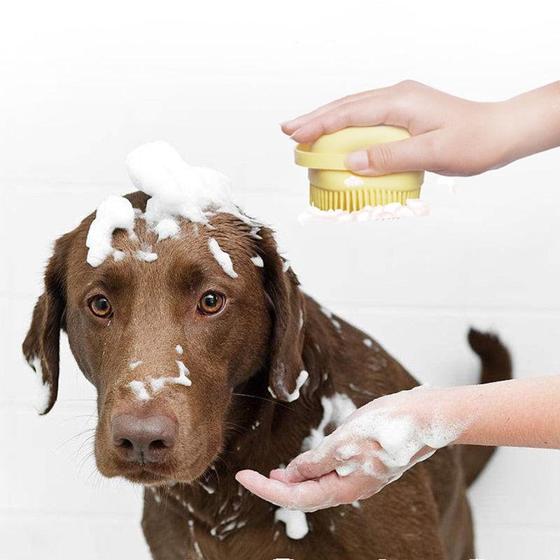 Escova Para Lavagem E Massagem Para Cães E Gatos